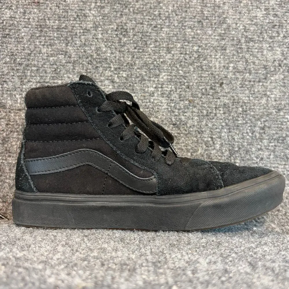 Vans Off The Wall Black Suede Canvas Hi Top Skate Shoes Men 5 Comfy Cush Sneaker